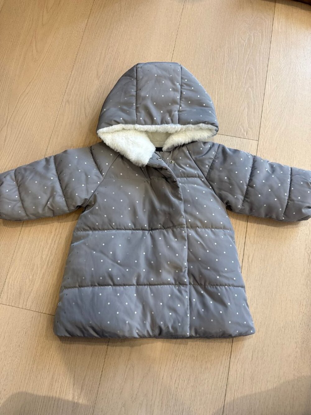 Jacadi Fur Hooded Jacket | 12M | Gray
